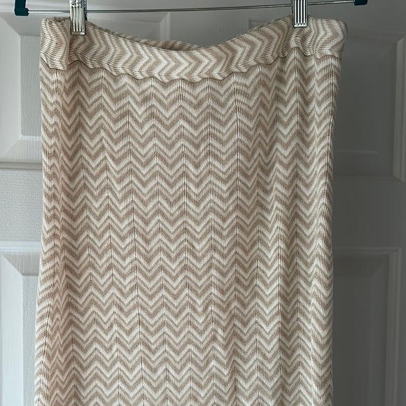 Moda International Vintage Knit Cotton Blend Chevron Print Maxi Skirt Women’s XL - Picture 2 of 6